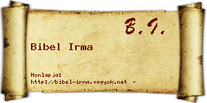 Bibel Irma névjegykártya