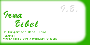 irma bibel business card